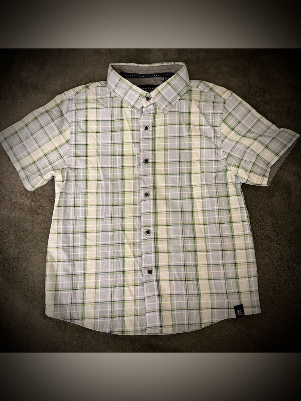“Kenneth Cole” Boys' Plaid Button-Down Shirt